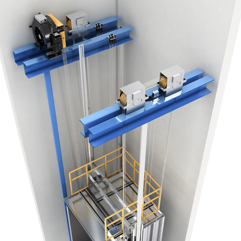 Machine room-less freight elevator